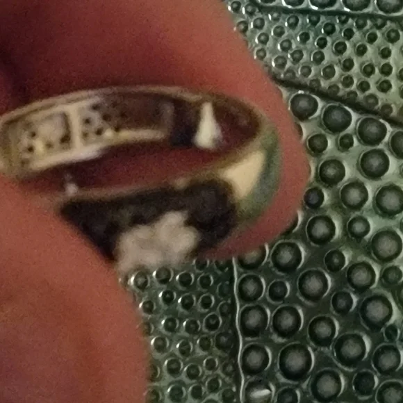 JTV Black and White Paw-Print Sterling Silver Band Ring Sz 7 - Picture 8 of 9